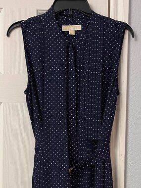 Calvin Klein Sleeveless Polka Dot Maxi Dress, Size 10